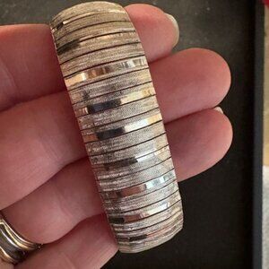 Vintage Italian 925 Signed Sterling Flexible Cuff Bracelet